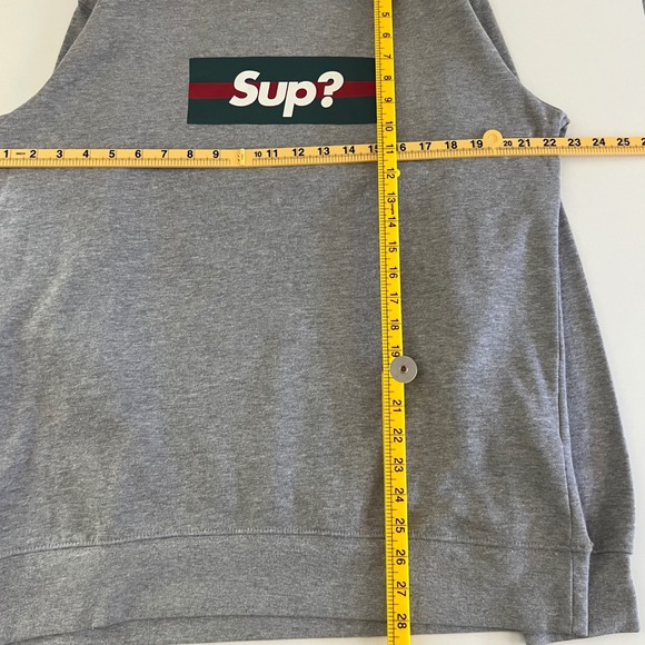 FSBN Mens XL Gray Sup?‎ Graphic Print Long Sleeve Pullover Sweatshirt - Picture 6 of 7